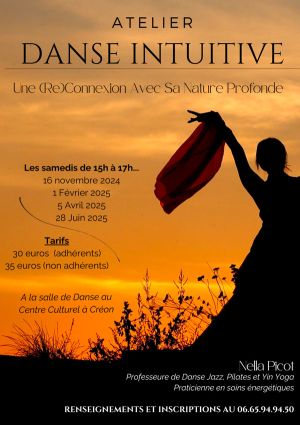 Flyer stage danse intuitive à Créon